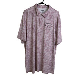 Reyn Spooner Polo Shirt Mens 2XL Red Waves Kiahuna 'Iliokai Invitational Seal